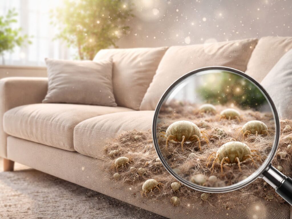 Ácaros no sofá em São José dos Pinhais acumulados em estofado residencial e prejudicando a saúde respiratória